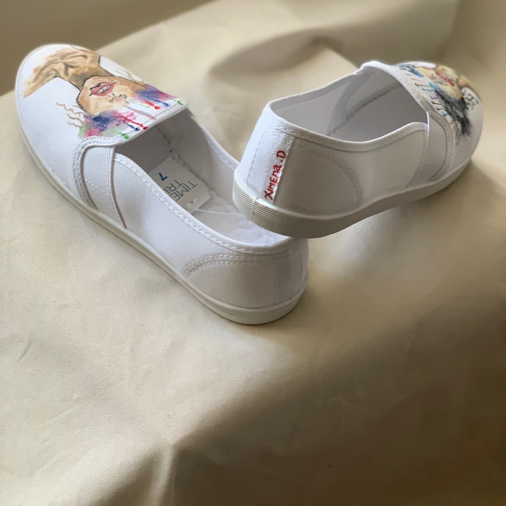 Hand Painted Canvas Slip On Shoes - Picture 4 of 6